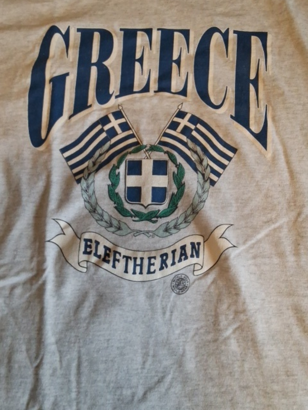 Greece Graphic Short-Sleeve T-Shirt in Light Gray